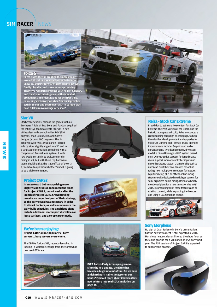 Sim Racer Preview Pages