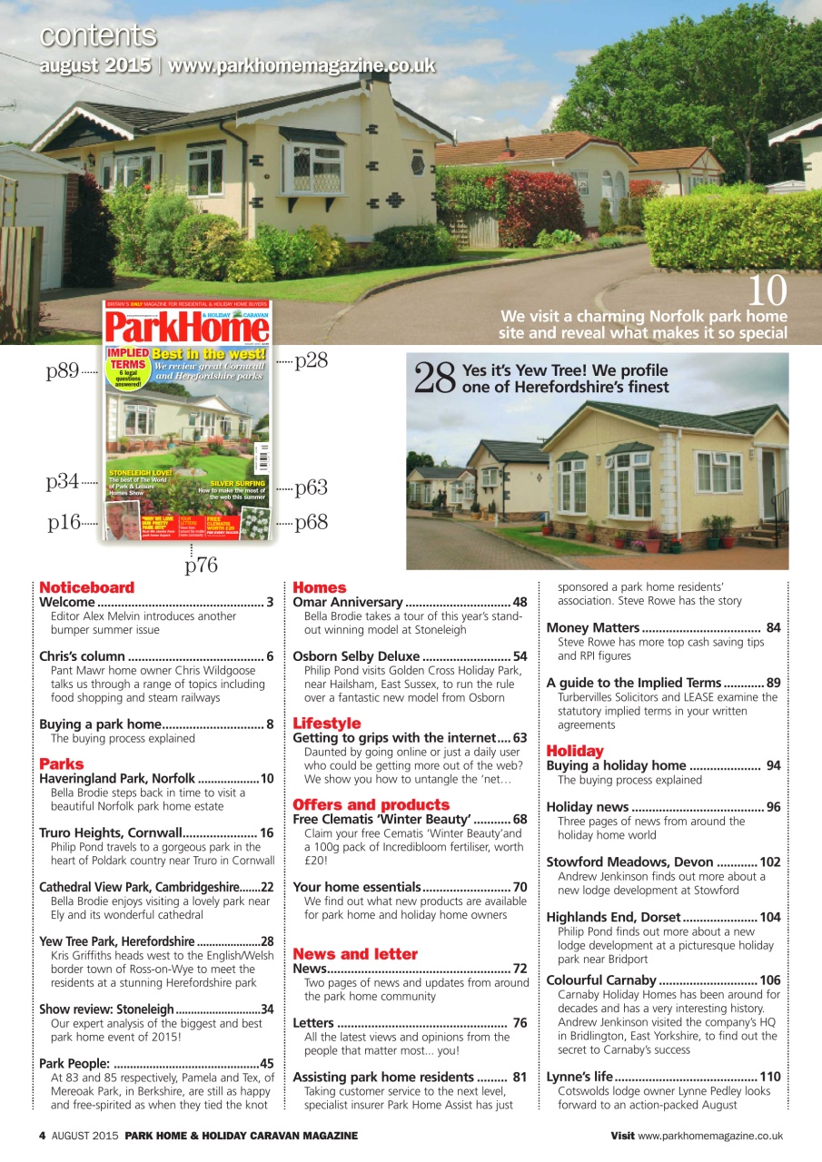 Park Home & Holiday Living Preview Pages