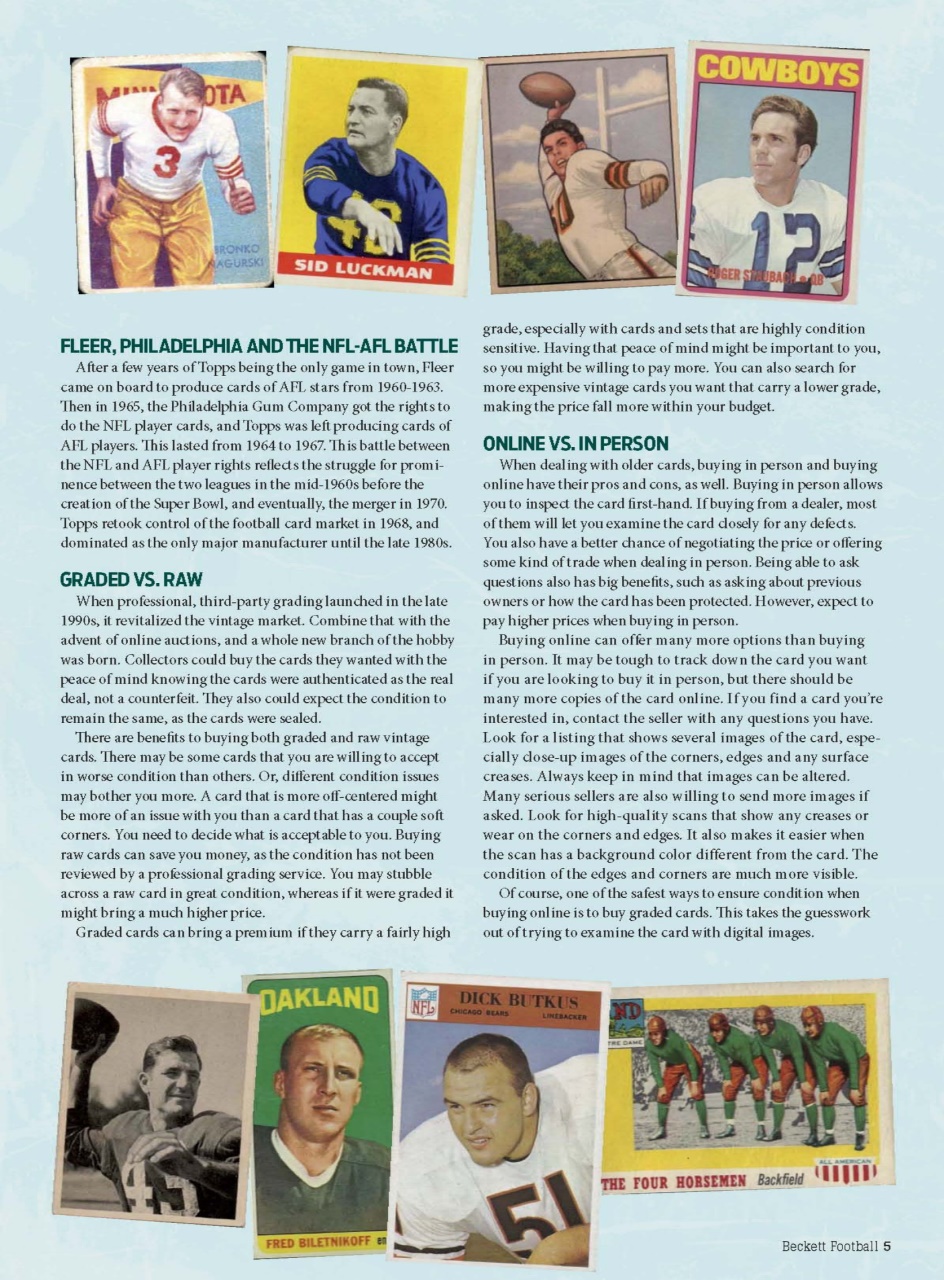 Beckett Football Magazine Preview Pages
