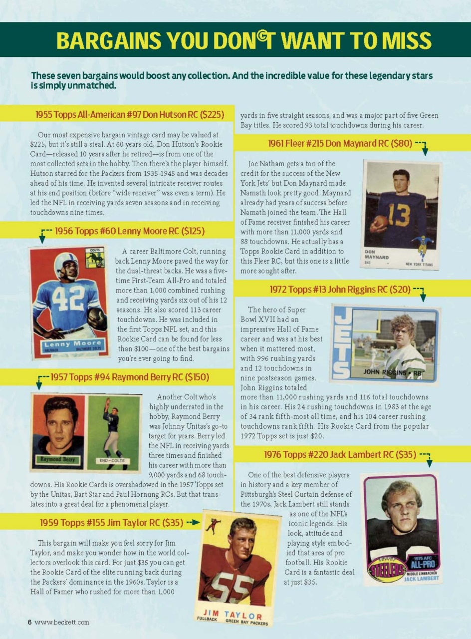 Beckett Football Magazine Preview Pages