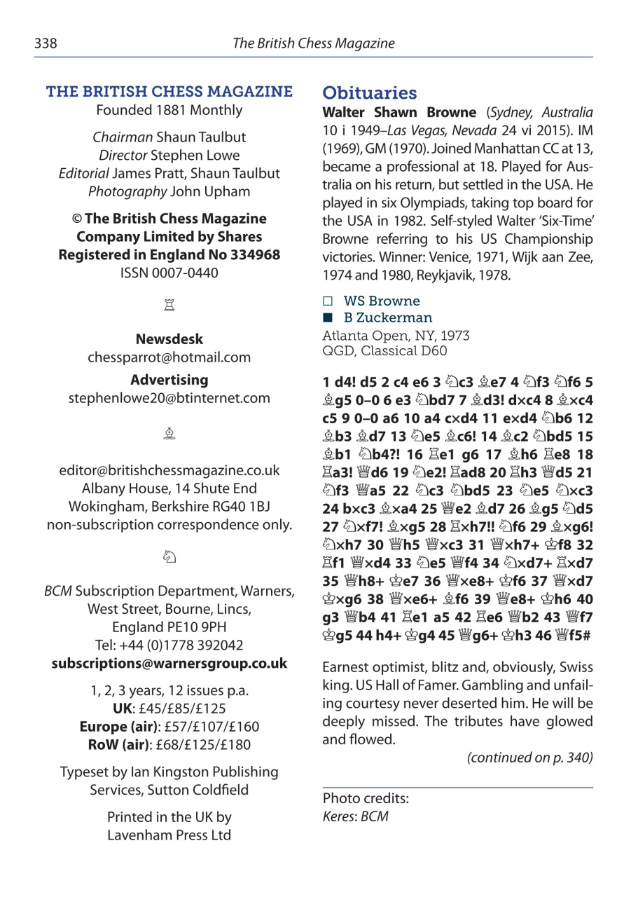 British Chess Magazine Preview Pages