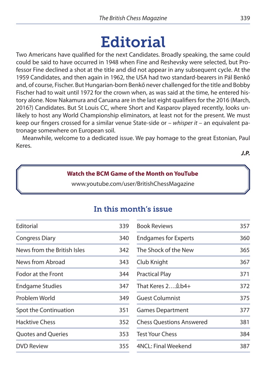 British Chess Magazine Preview Pages