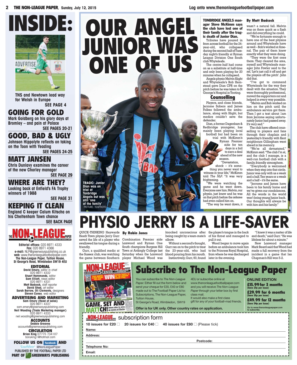 The Non-League Football Paper Preview Pages