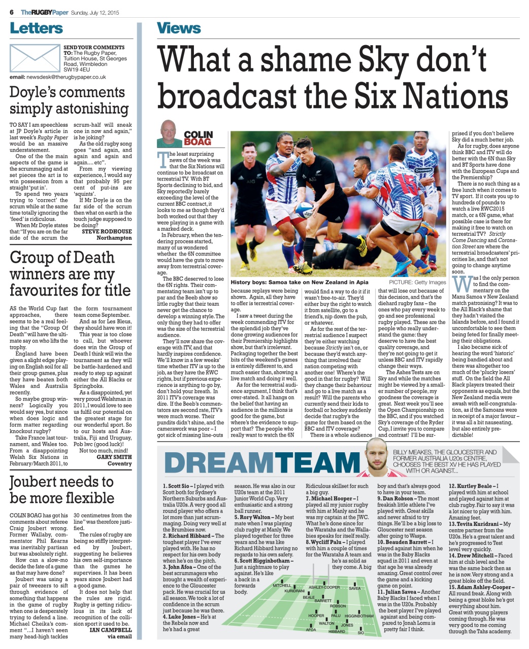 The Rugby Paper Preview Pages