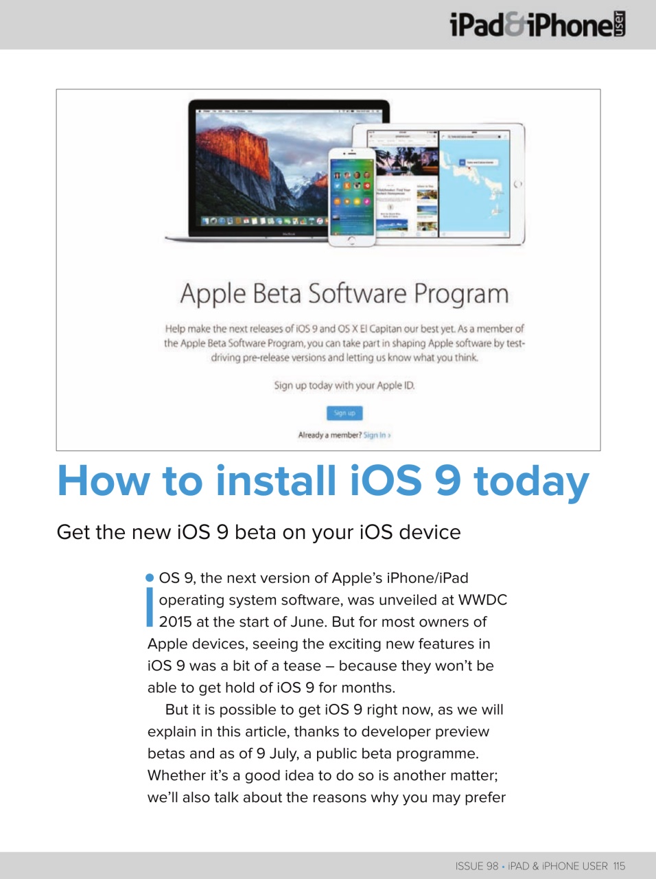 iPad and iPhone User Preview Pages