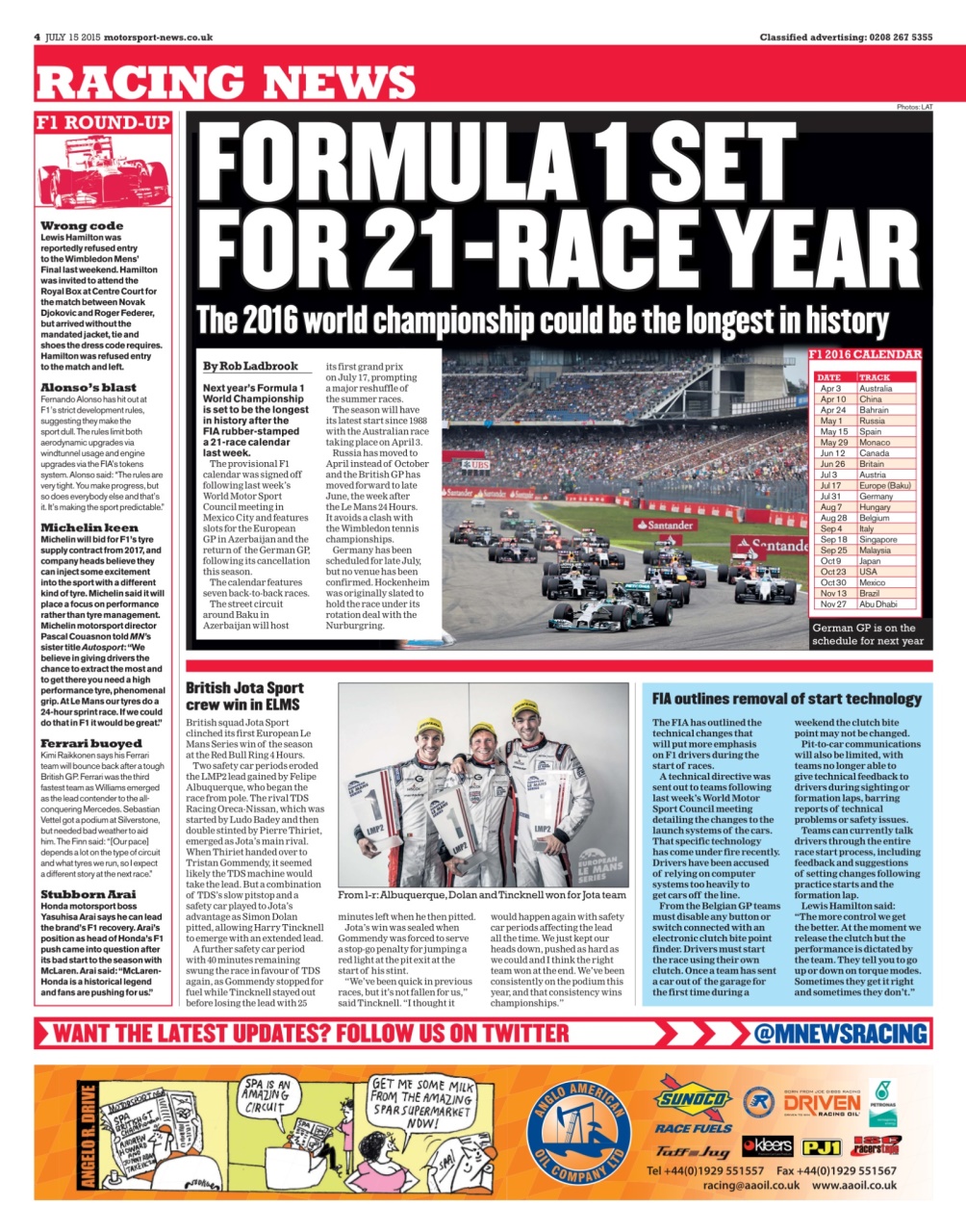 Motorsport News Preview Pages
