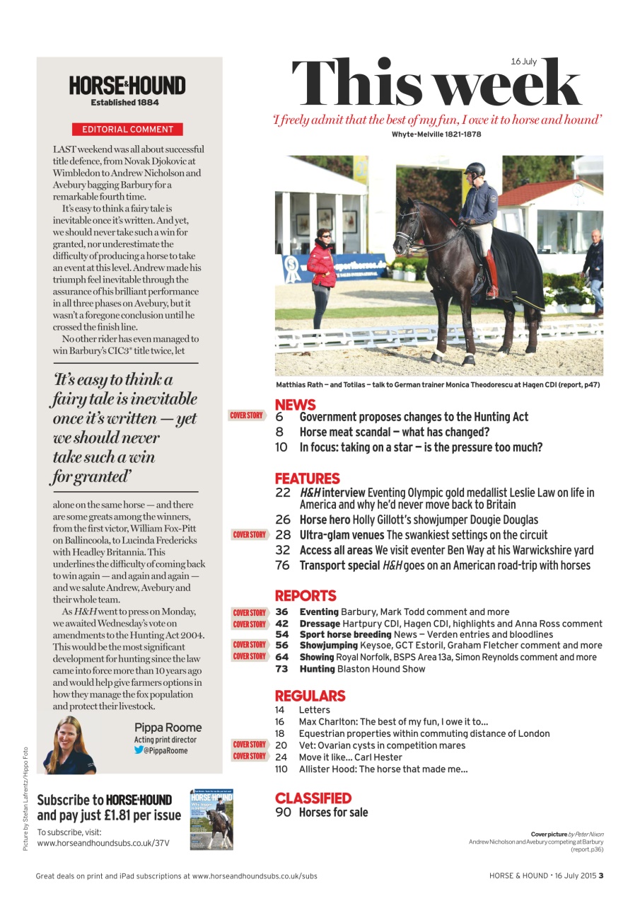 Horse & Hound Preview Pages