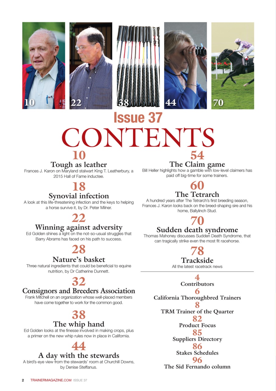 North American Trainer Magazine - horse racing Preview Pages