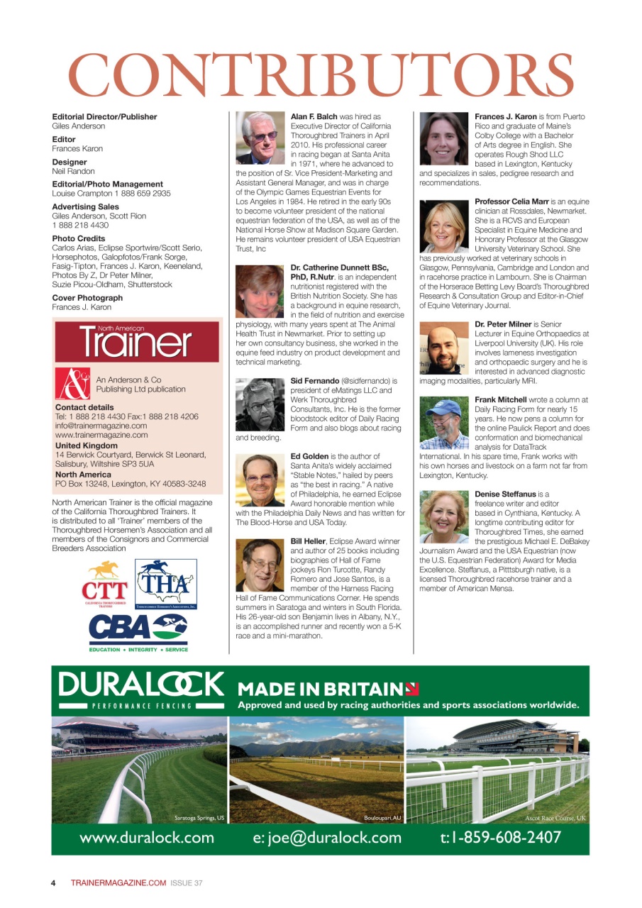 North American Trainer Magazine - horse racing Preview Pages