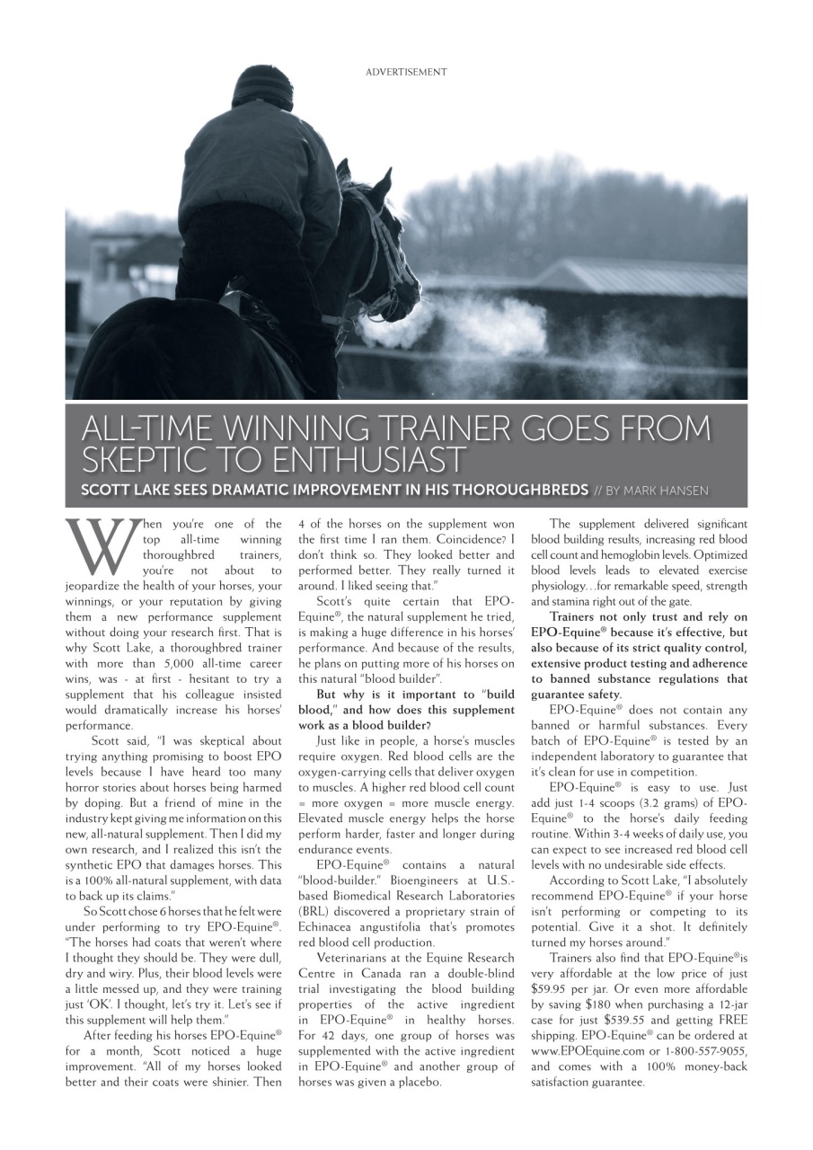 North American Trainer Magazine - horse racing Preview Pages