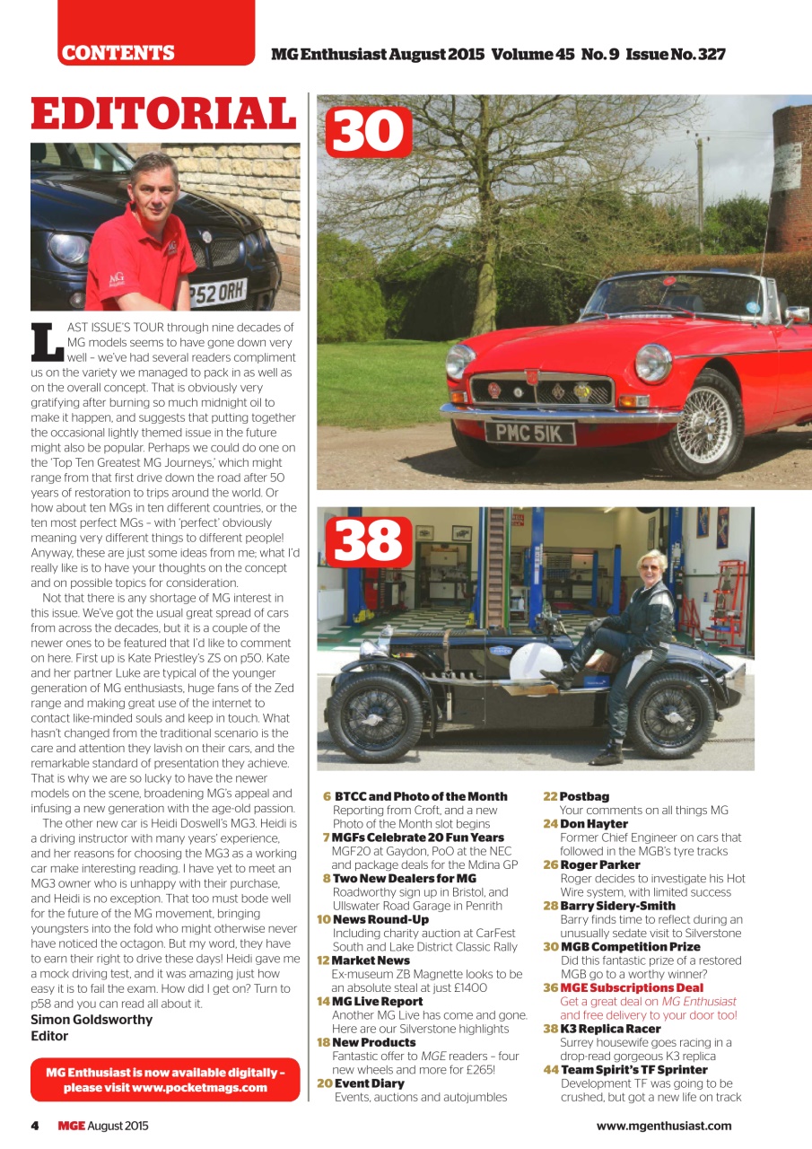 MG Enthusiast Preview Pages