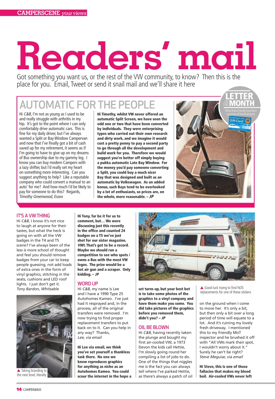 VW Camper Preview Pages