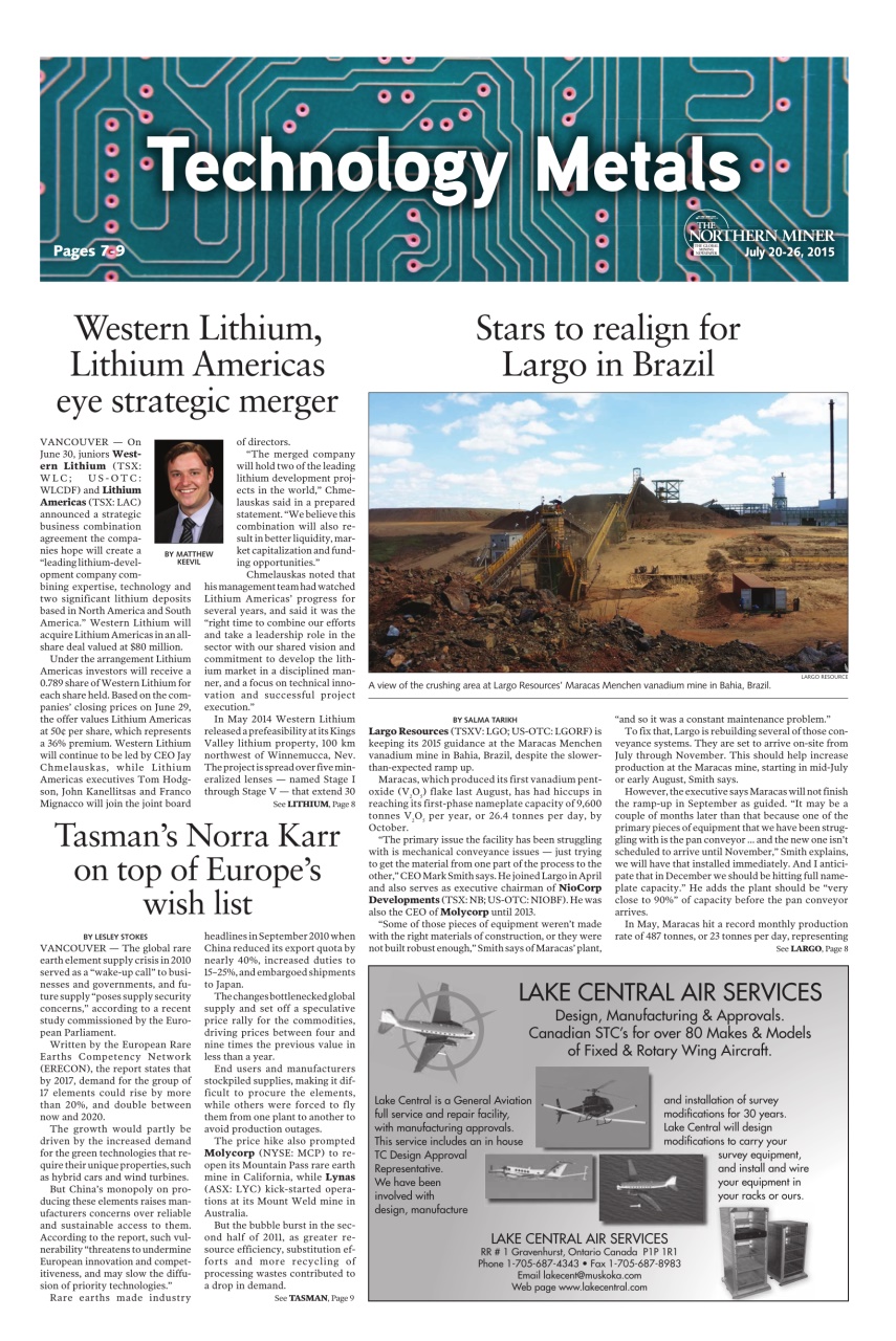 The Northern Miner Preview Pages