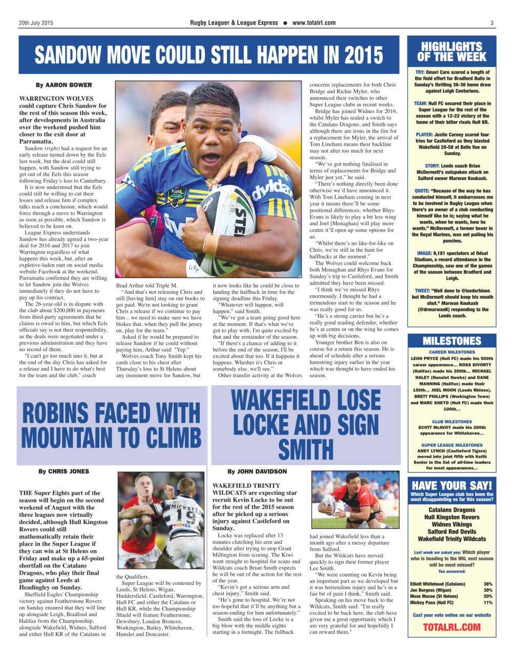 League Express Preview Pages