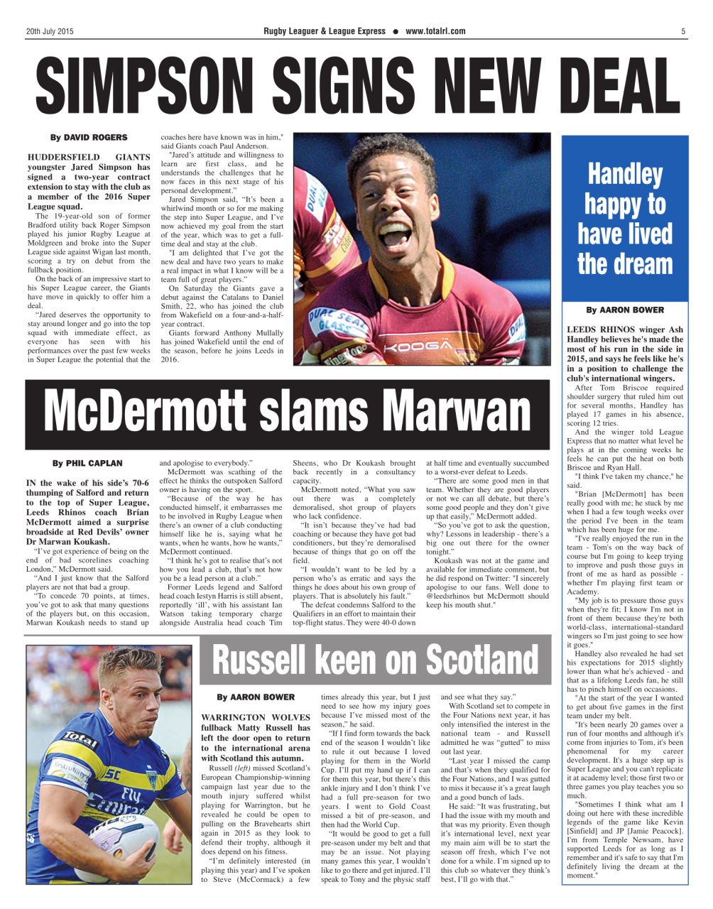 League Express Preview Pages