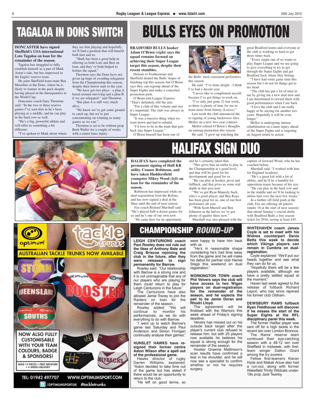 League Express Preview Pages