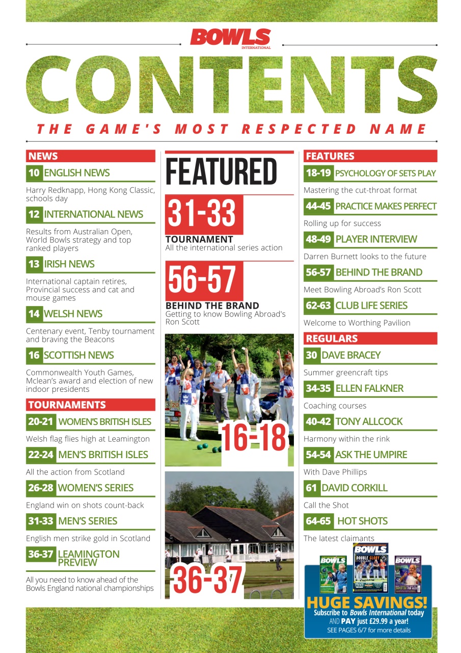 Bowls International Preview Pages