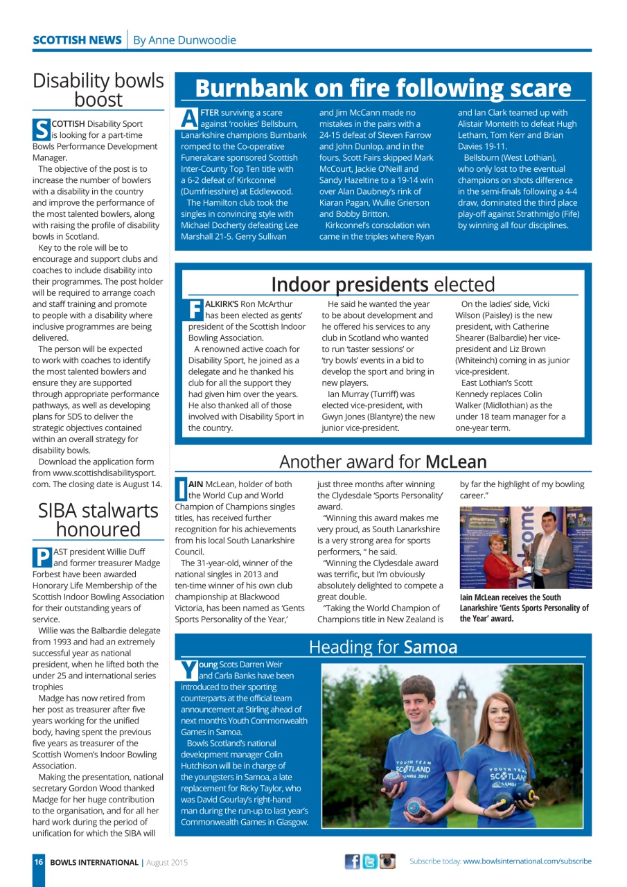 Bowls International Preview Pages
