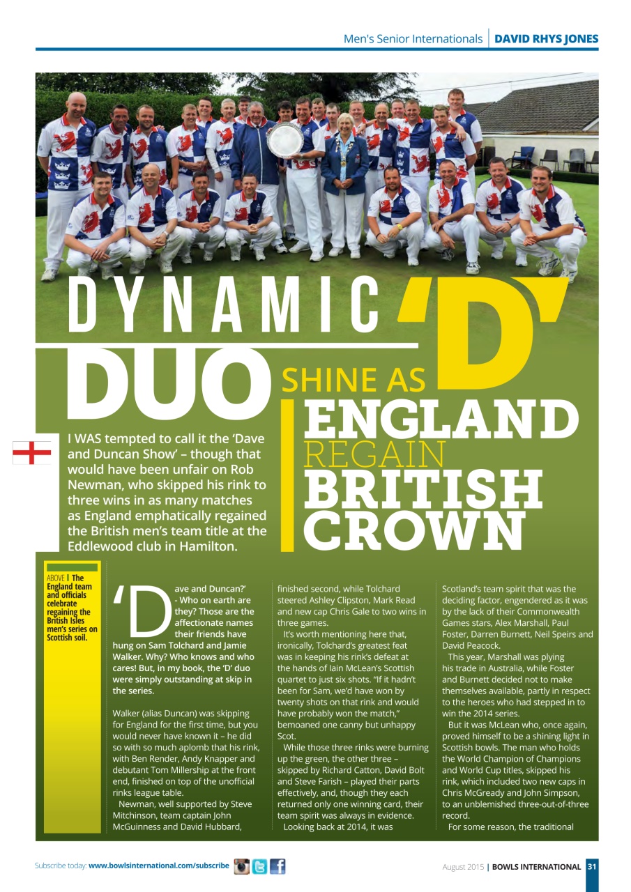 Bowls International Preview Pages