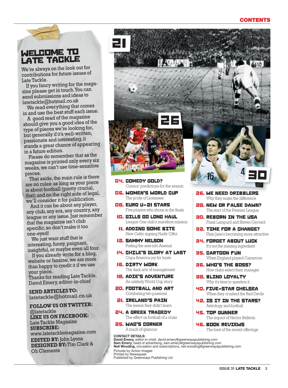 Late Tackle Football Magazine Preview Pages