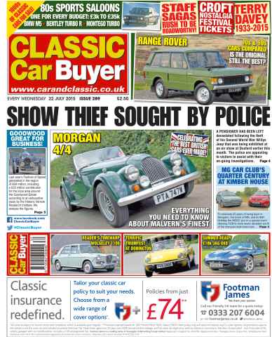 Classic Car Buyer issue No. 288 Show thief sought by Police