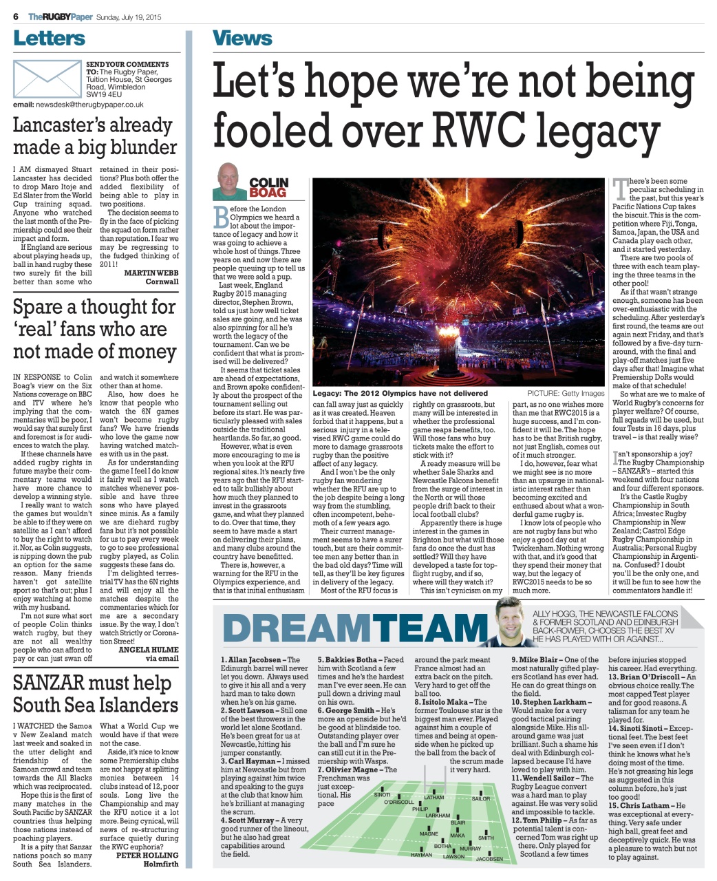 The Rugby Paper Preview Pages