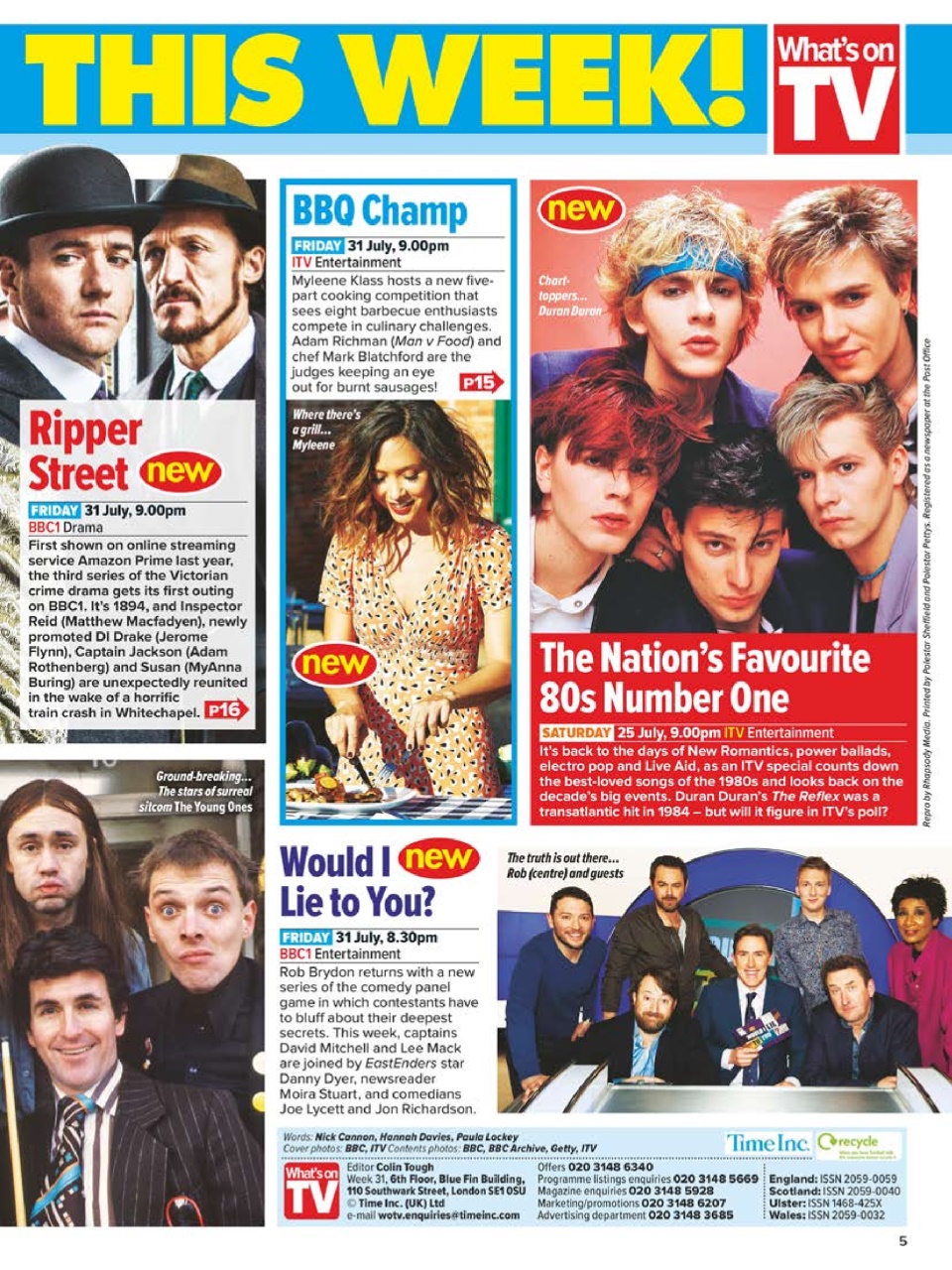 What's on TV Preview Pages