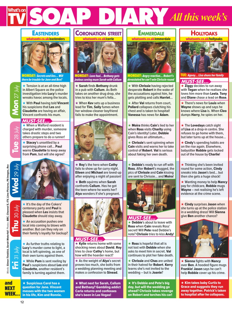 What's on TV Preview Pages