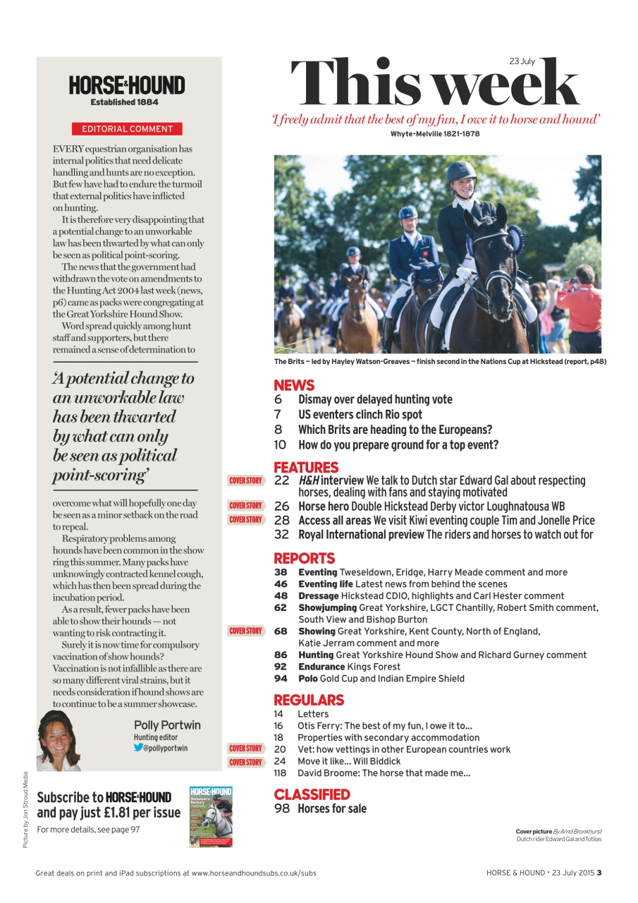 Horse & Hound Preview Pages