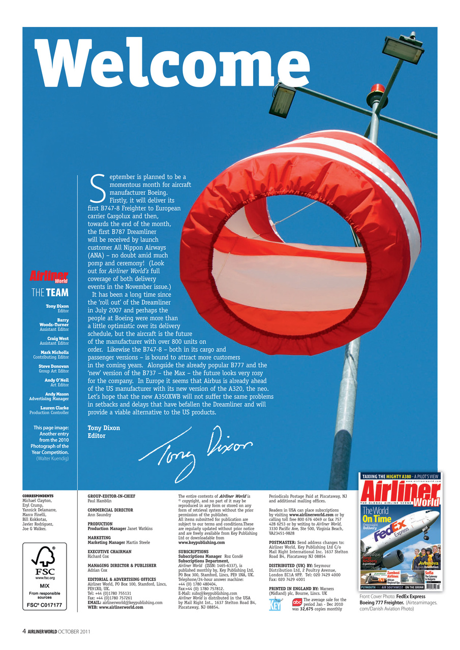 Airliner World Preview Pages