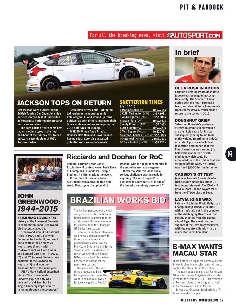 Autosport Preview Pages