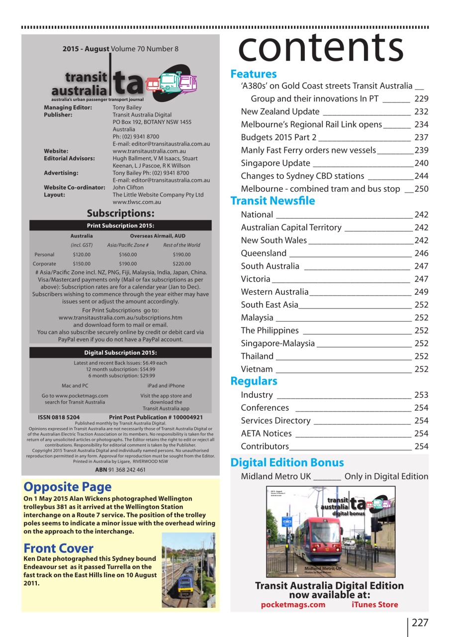 Transit Australia Preview Pages