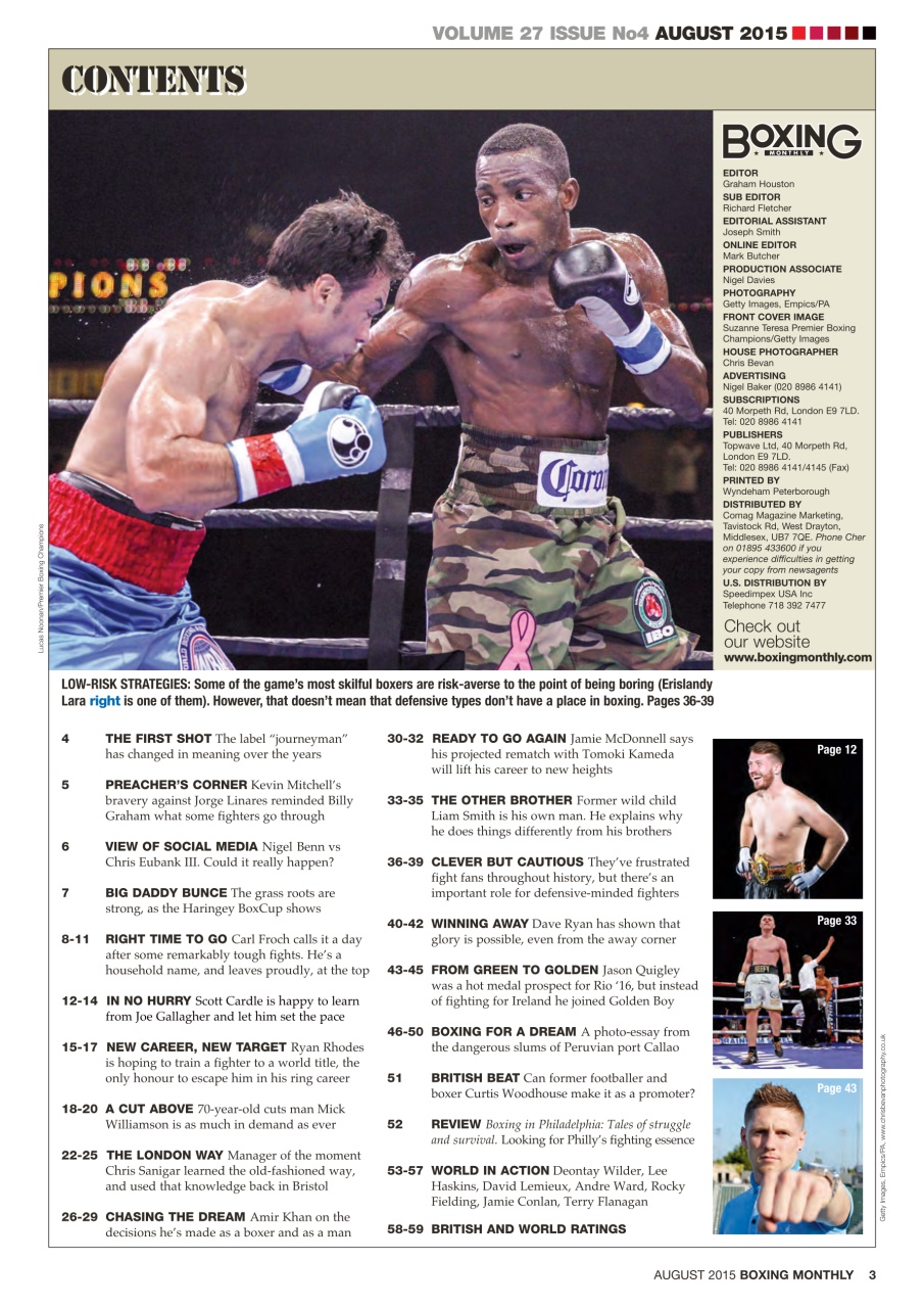 Boxing Monthly Preview Pages