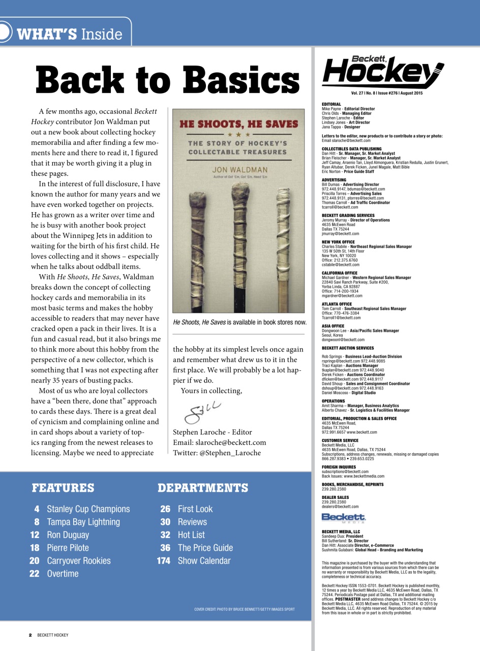 Beckett Hockey Magazine Preview Pages