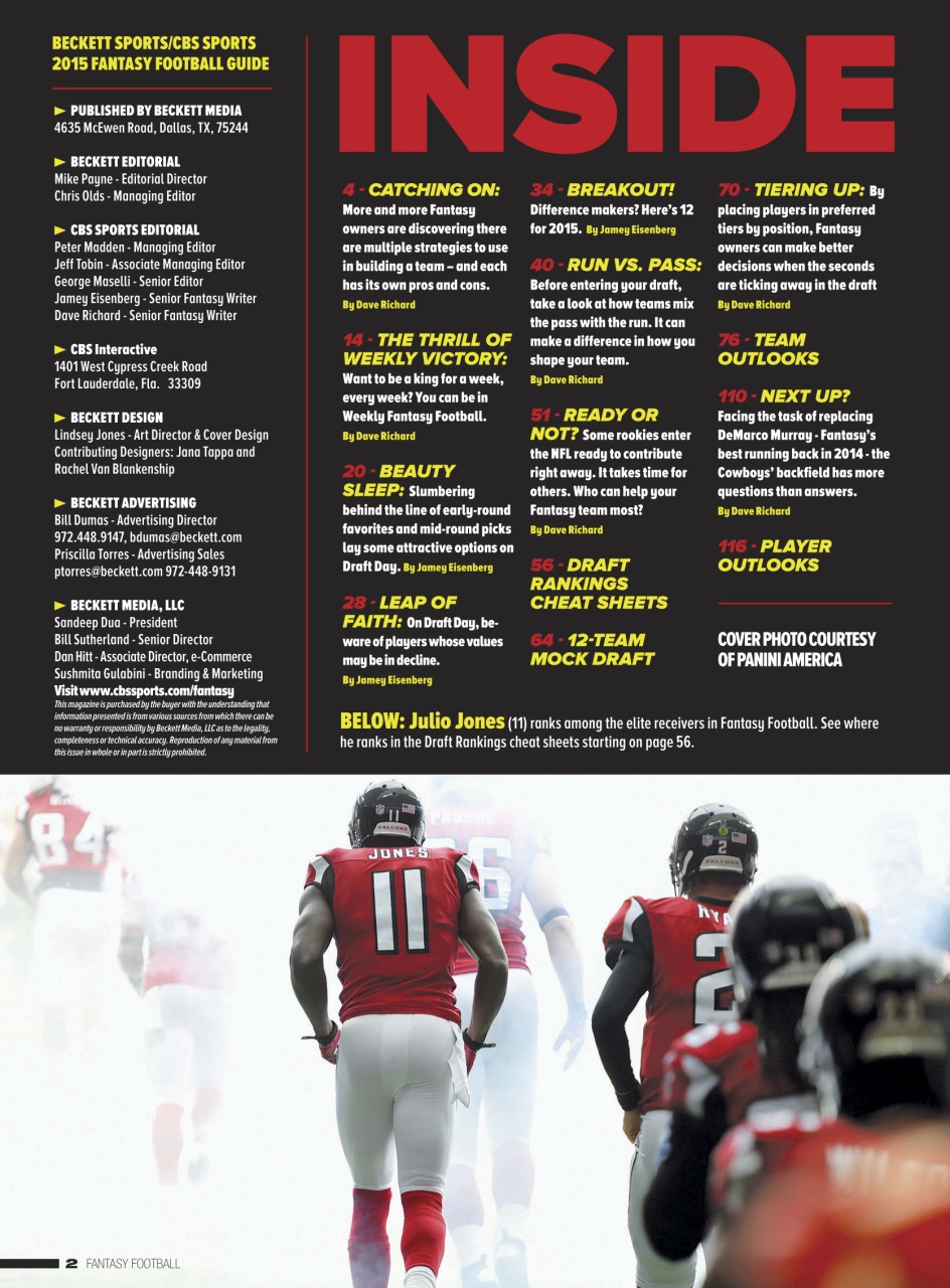 Beckett Football Magazine Preview Pages