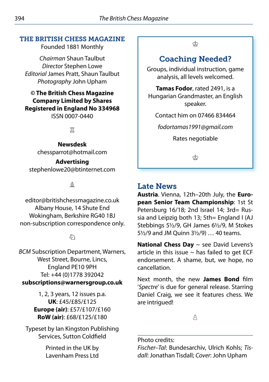 British Chess Magazine Preview Pages