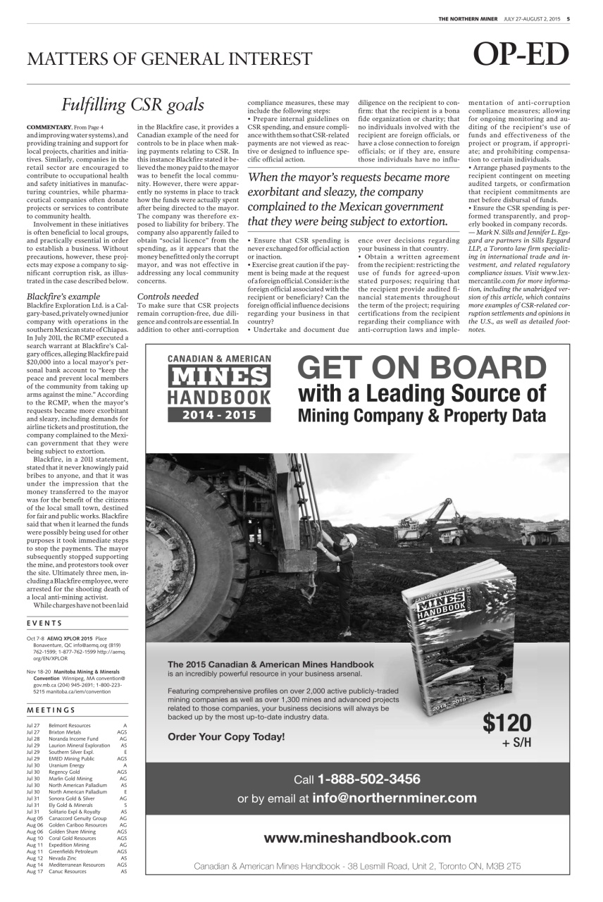 The Northern Miner Preview Pages