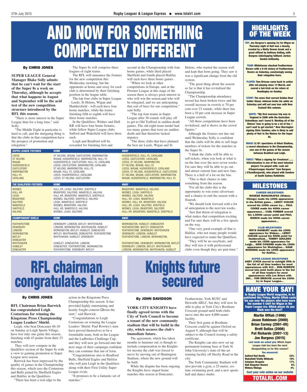 League Express Preview Pages