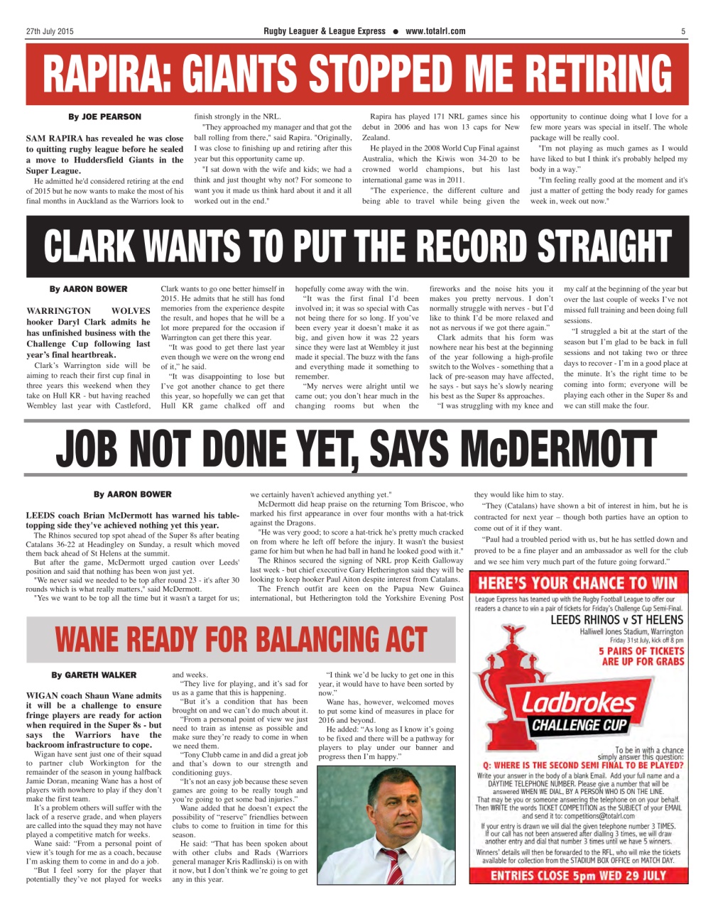 League Express Preview Pages