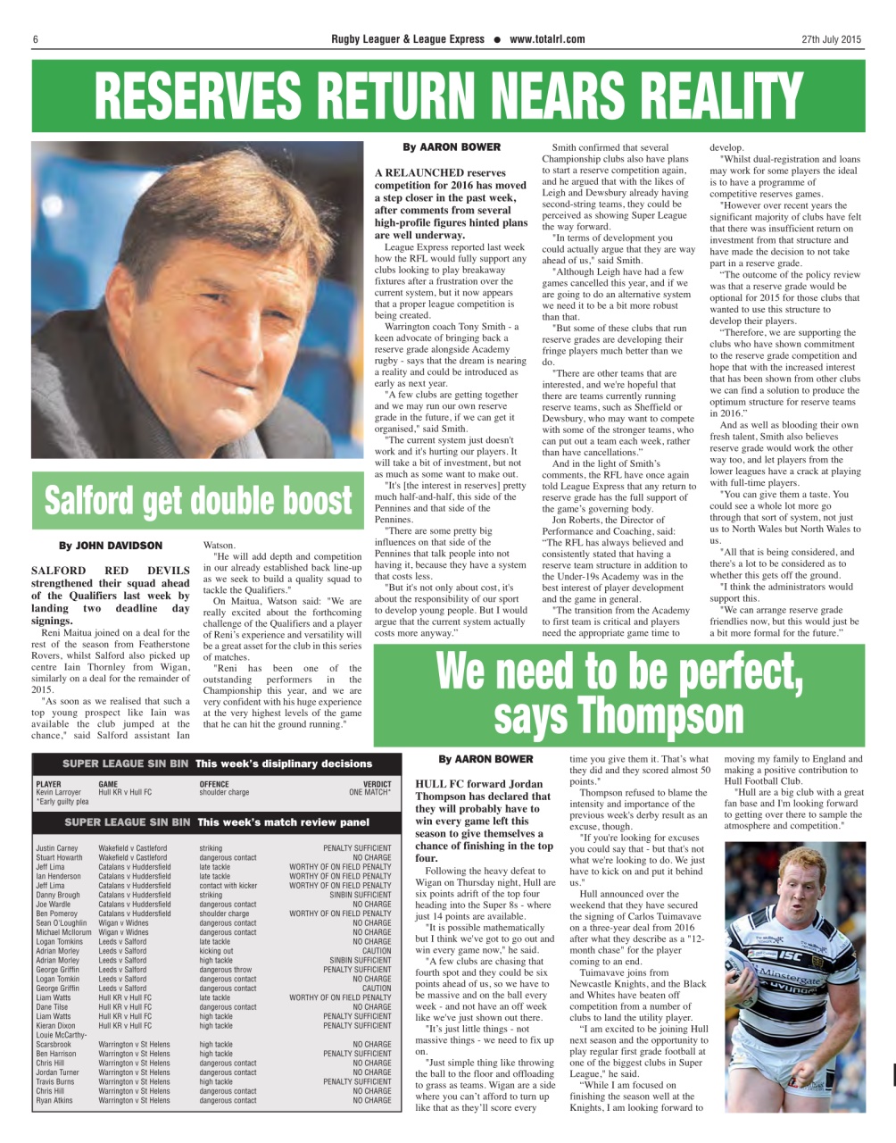 League Express Preview Pages