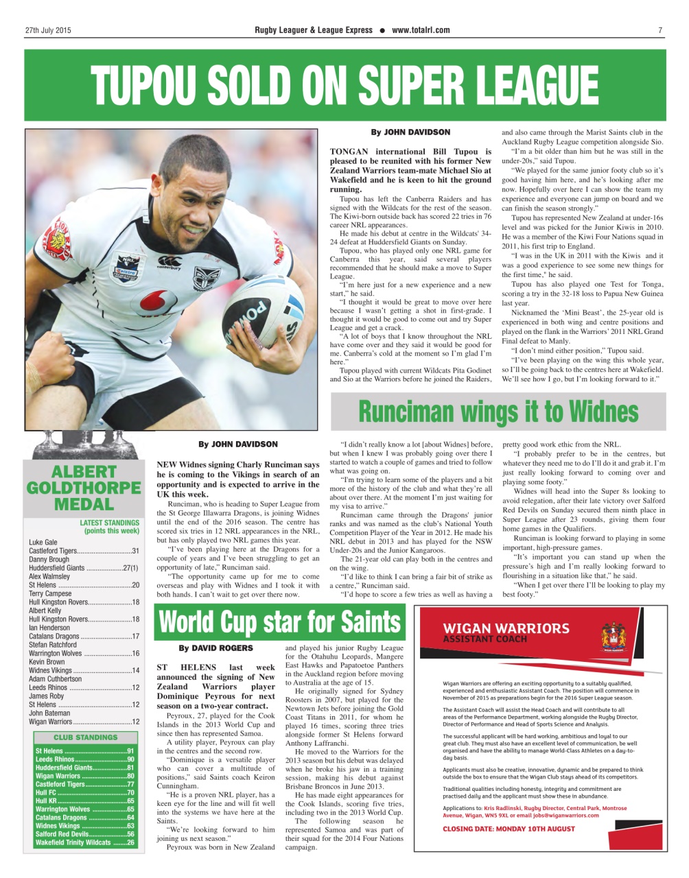 League Express Preview Pages