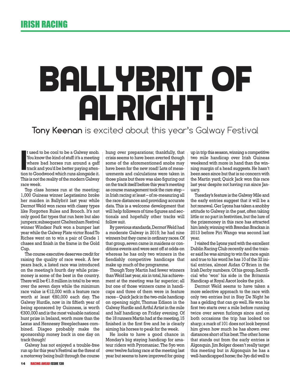 Racing Ahead Preview Pages