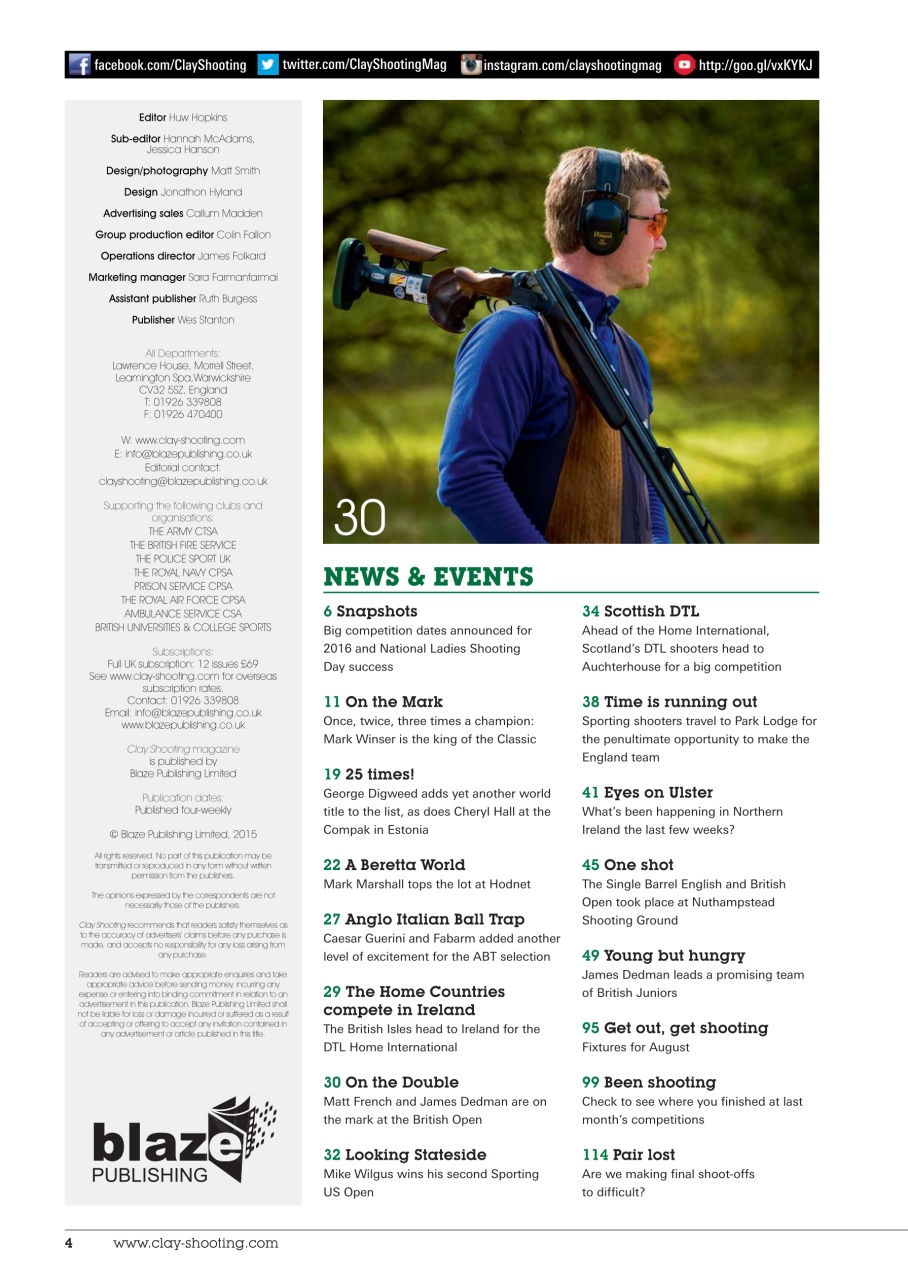 Clay Shooting Preview Pages