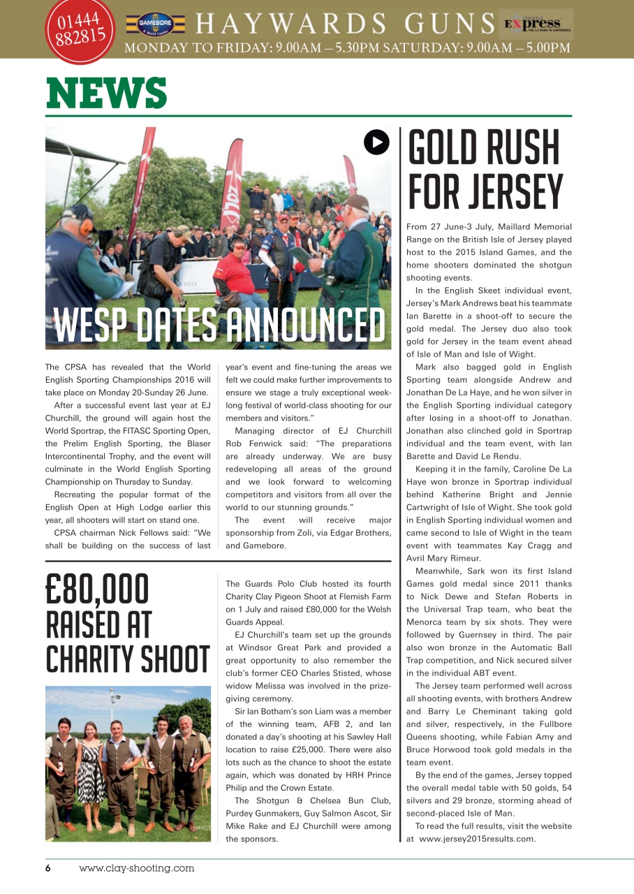 Clay Shooting Preview Pages