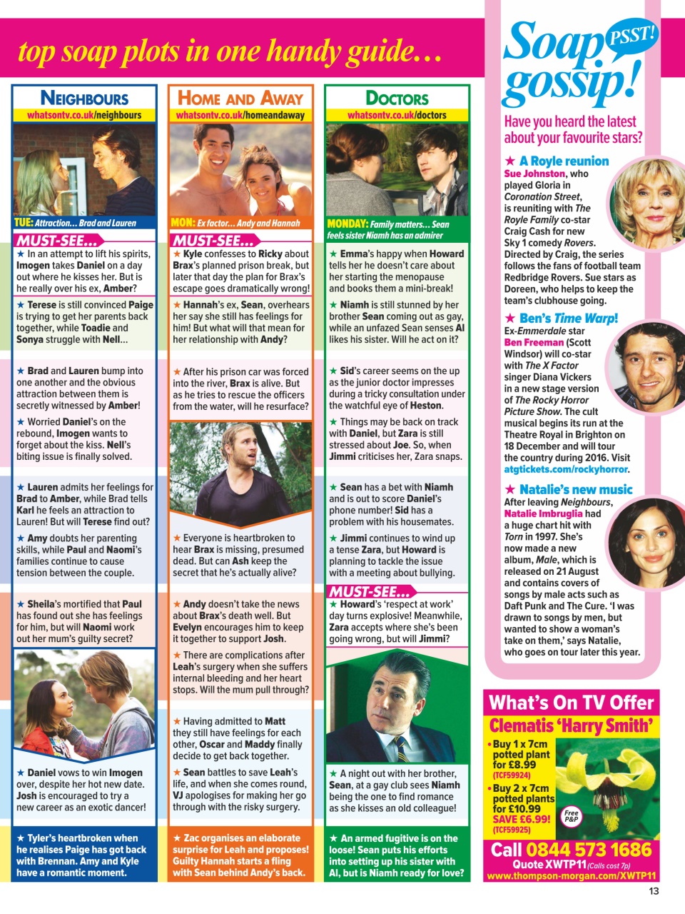 What's on TV Preview Pages