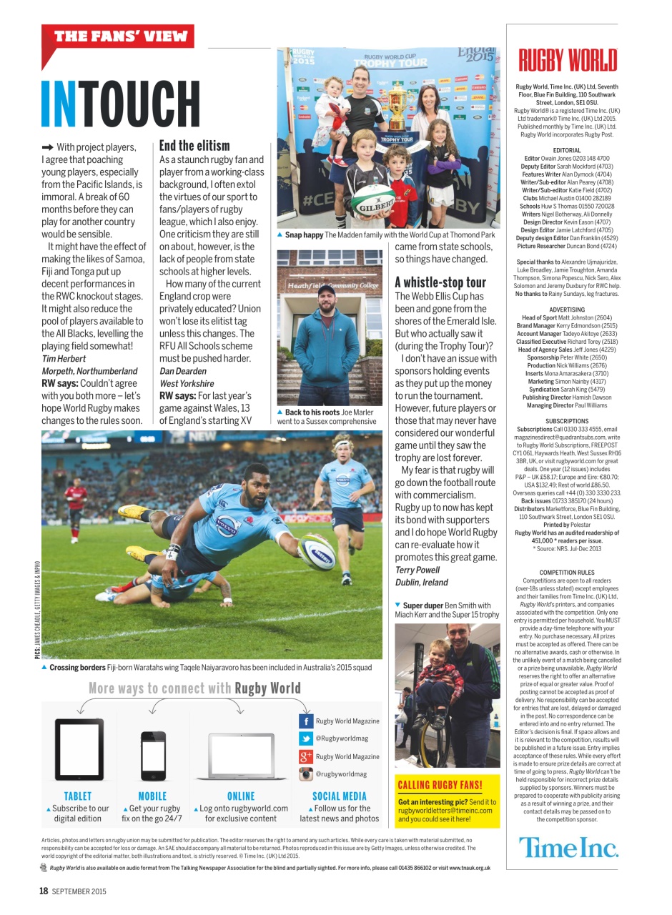 Rugby World Preview Pages