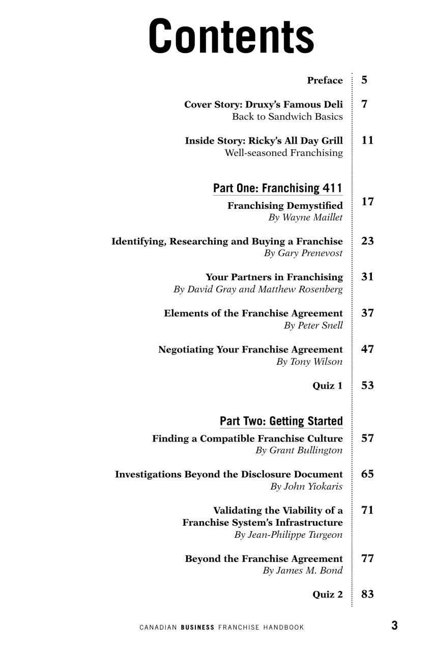 Canadian Business Franchise Preview Pages