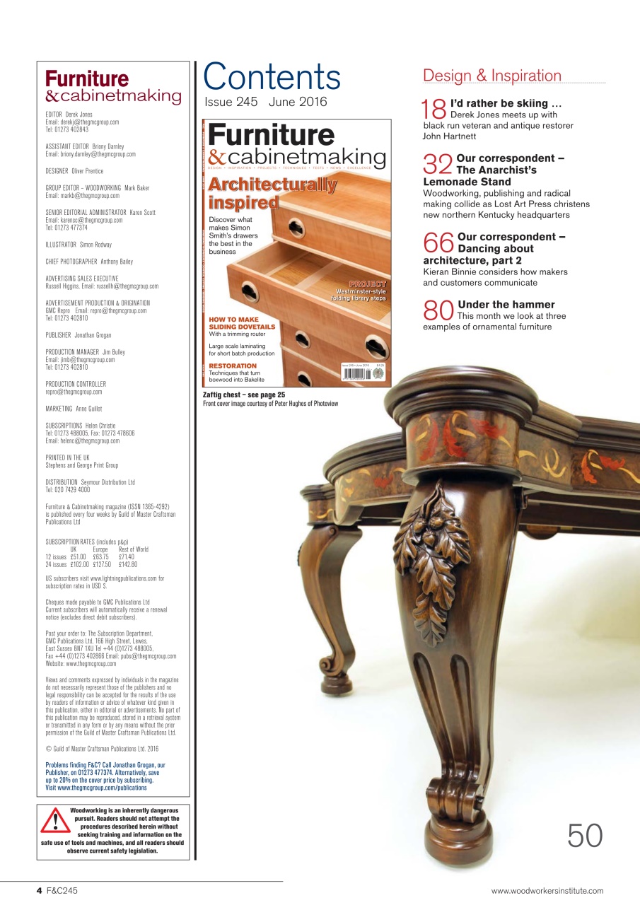 Furniture & Cabinetmaking Preview Pages