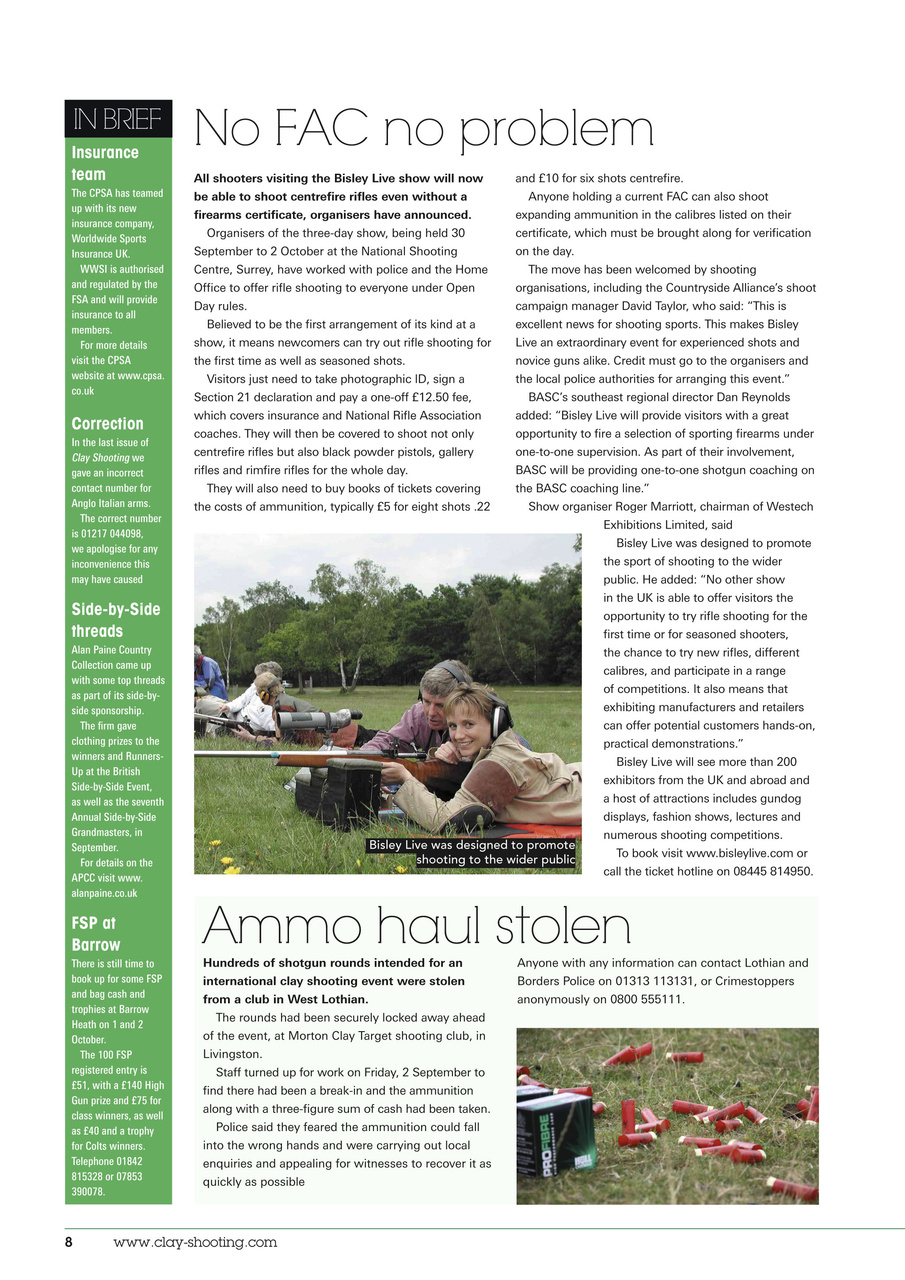 Clay Shooting Preview Pages