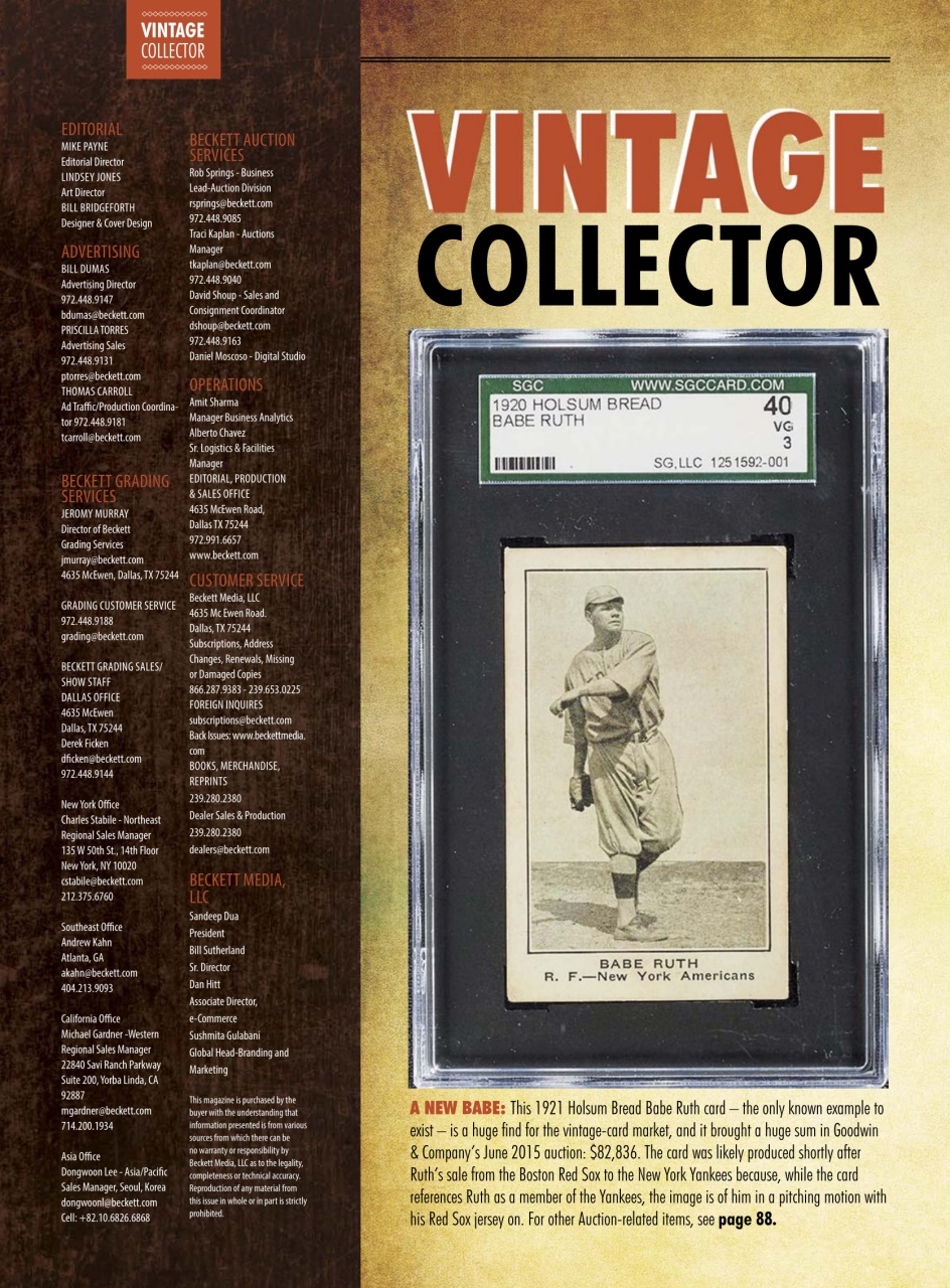 Beckett Baseball Magazine Preview Pages